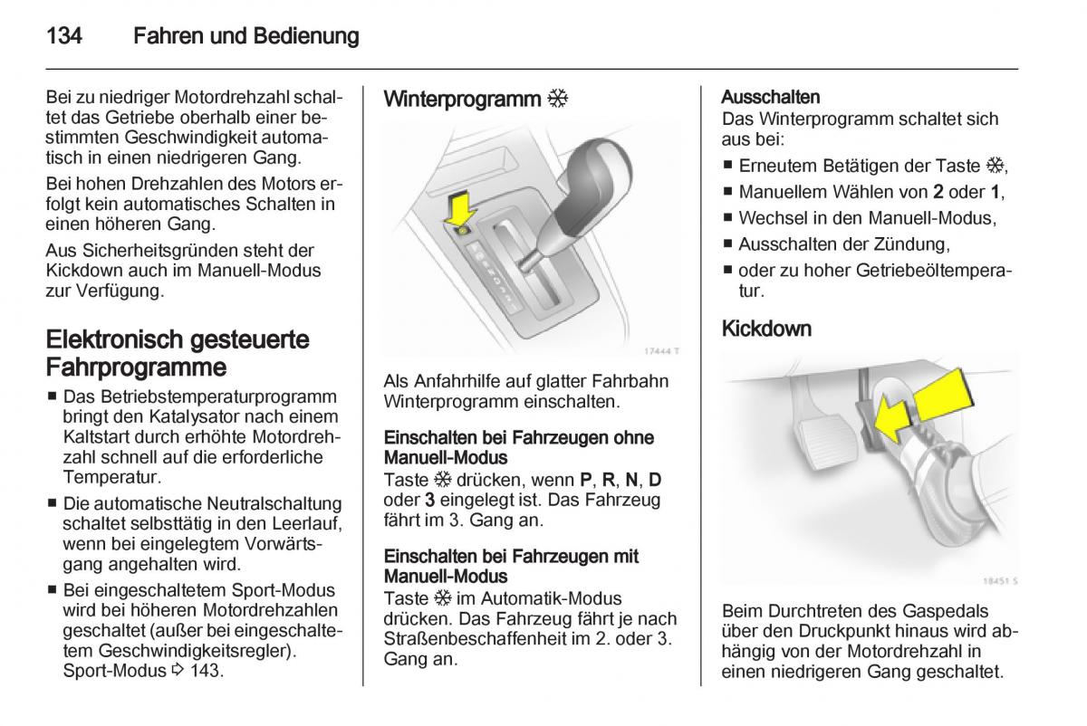 Opel Zafira B Handbuch / page 136