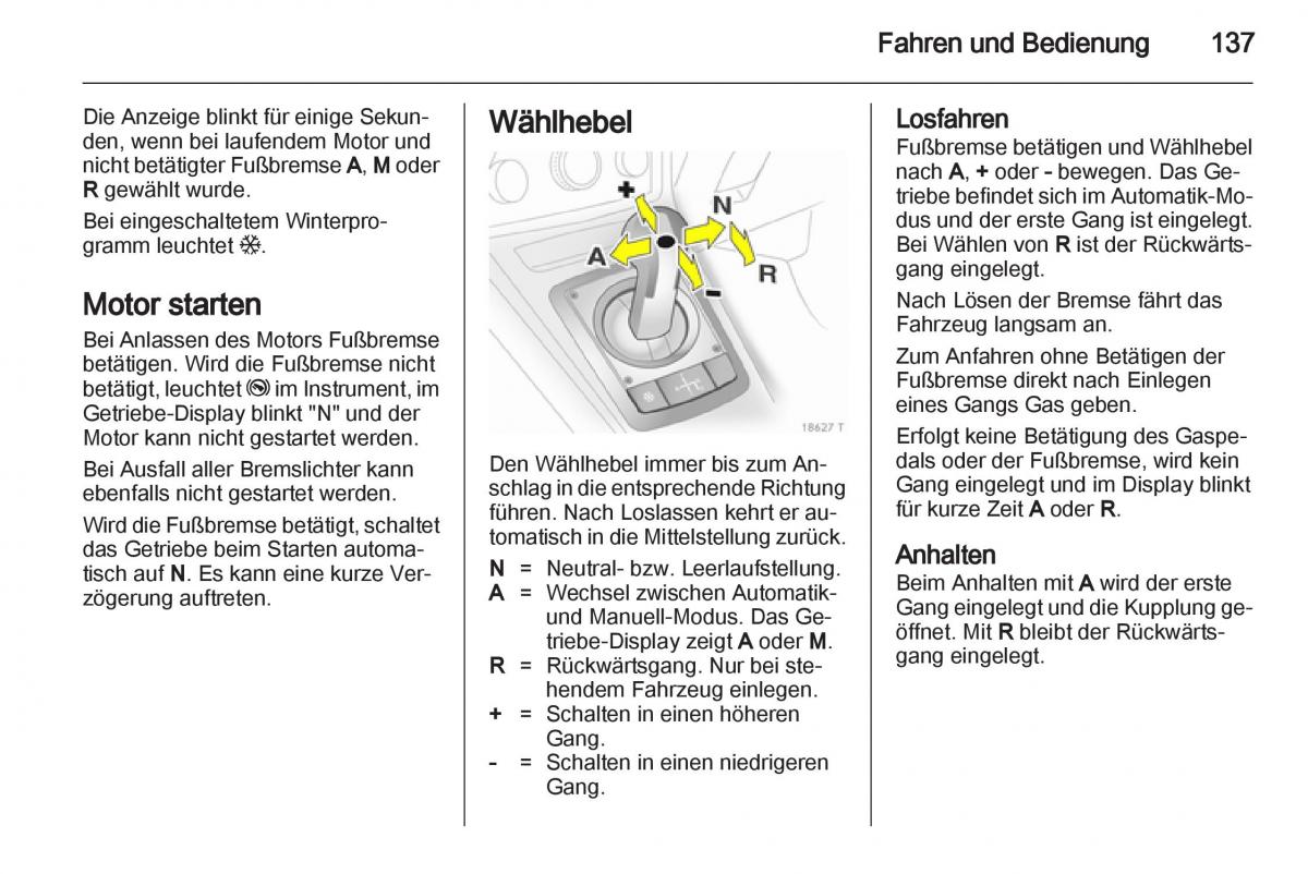 Opel Zafira B Handbuch / page 139