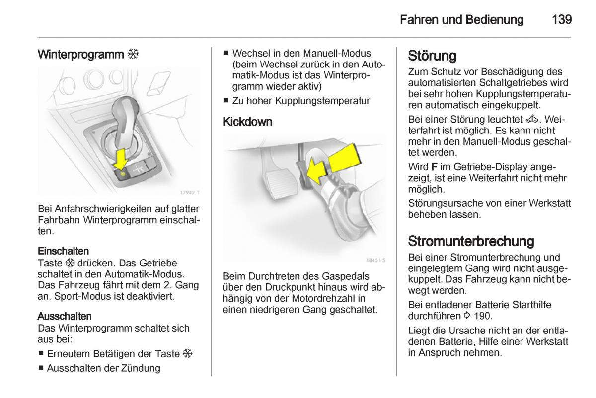 Opel Zafira B Handbuch / page 141