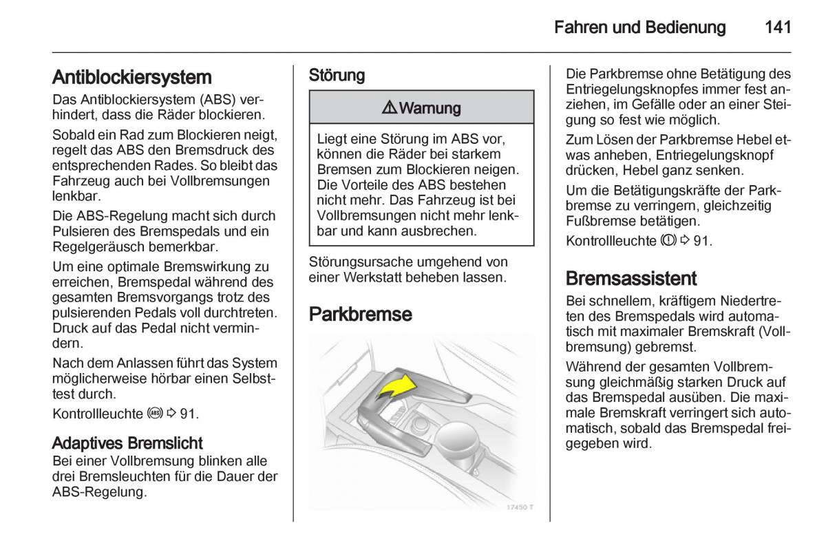 Opel Zafira B Handbuch / page 143