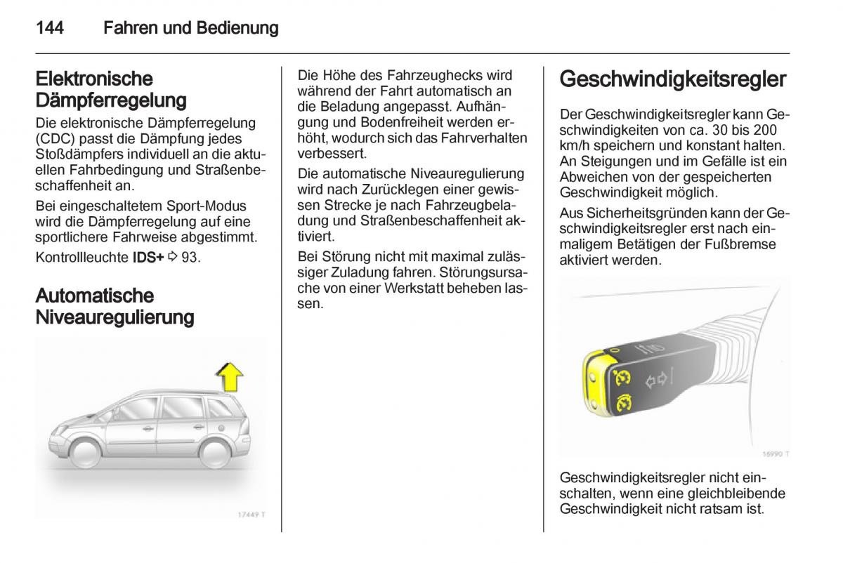 Opel Zafira B Handbuch / page 146