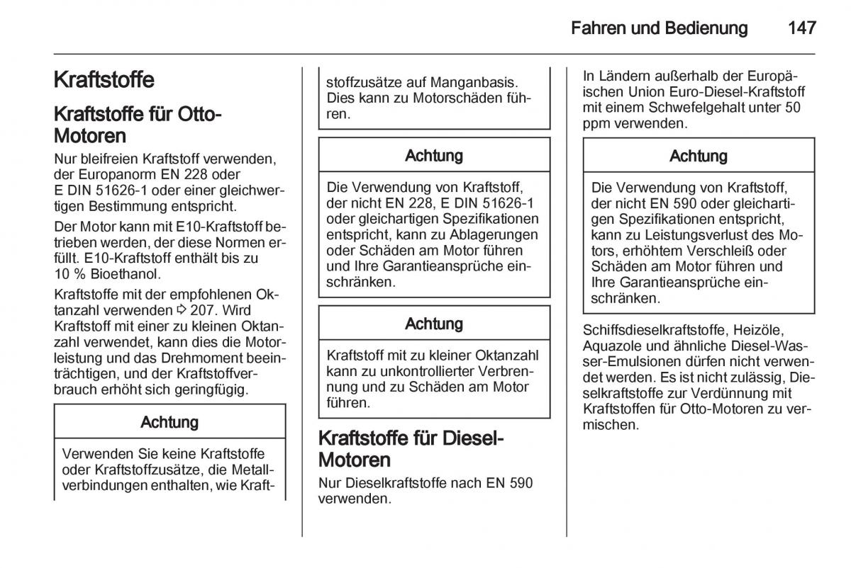 Opel Zafira B Handbuch / page 149