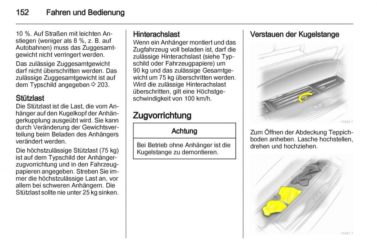 Opel Zafira B Handbuch / page 154