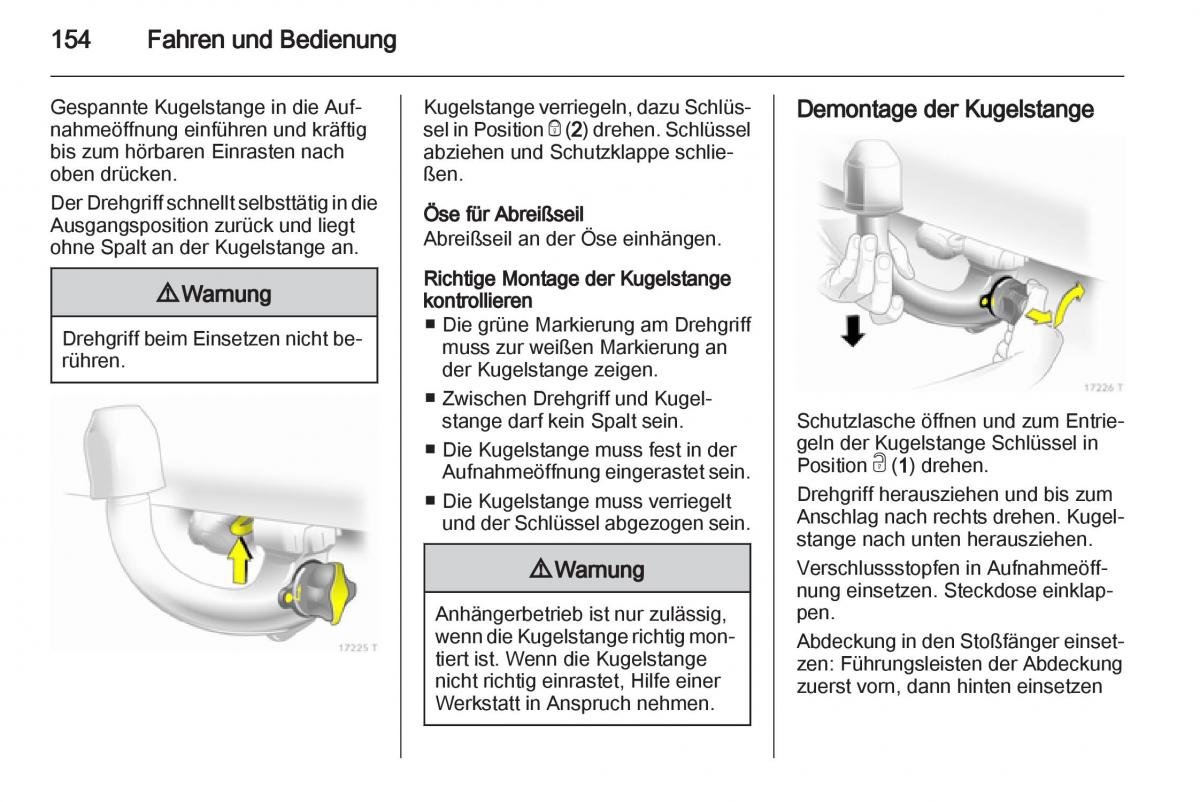 Opel Zafira B Handbuch / page 156