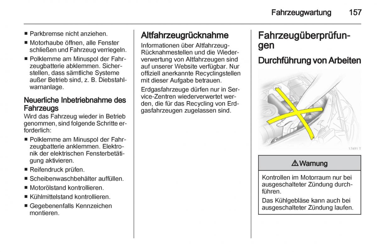 Opel Zafira B Handbuch / page 159