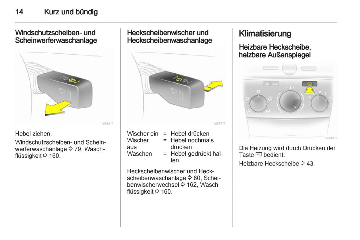 Opel Zafira B Handbuch / page 16