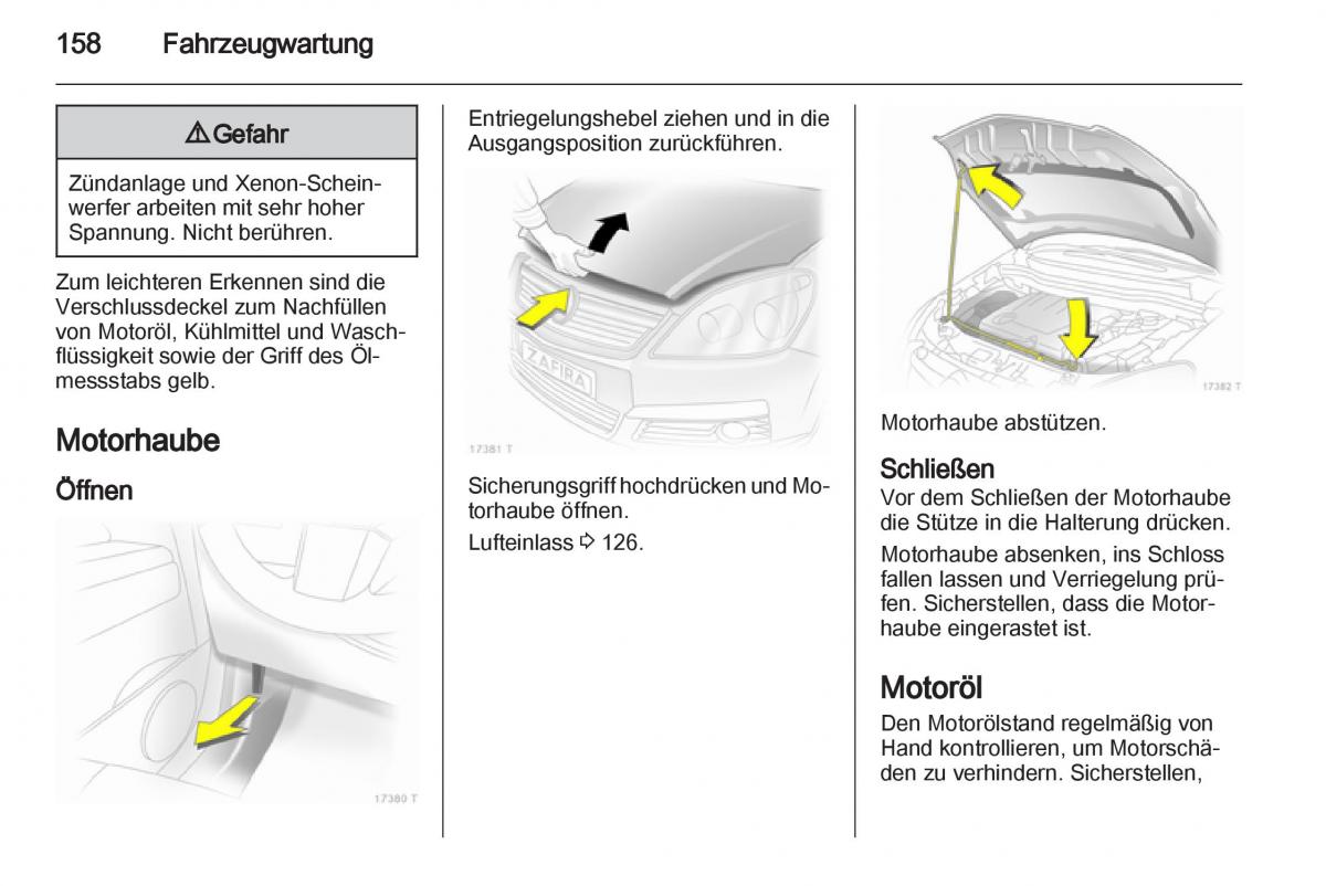 Opel Zafira B Handbuch / page 160