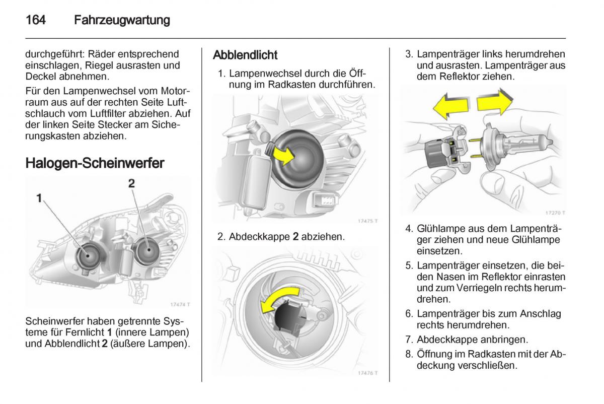 Opel Zafira B Handbuch / page 166