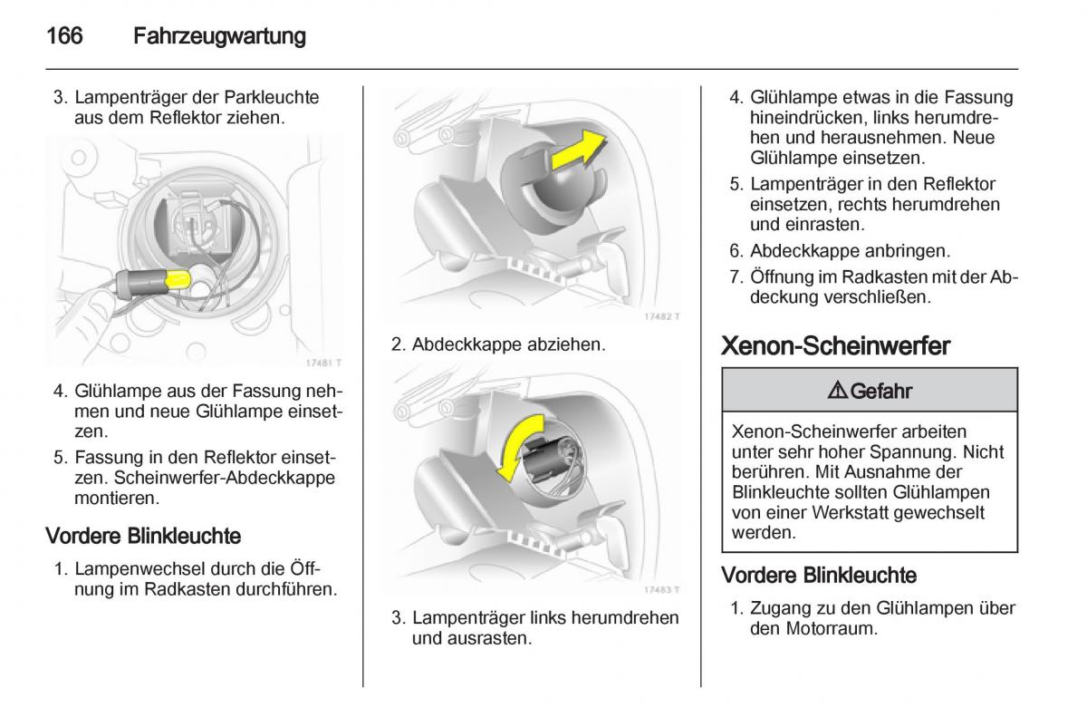 Opel Zafira B Handbuch / page 168