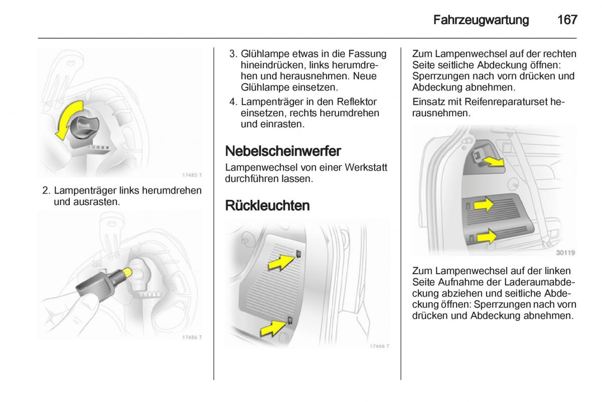 Opel Zafira B Handbuch / page 169