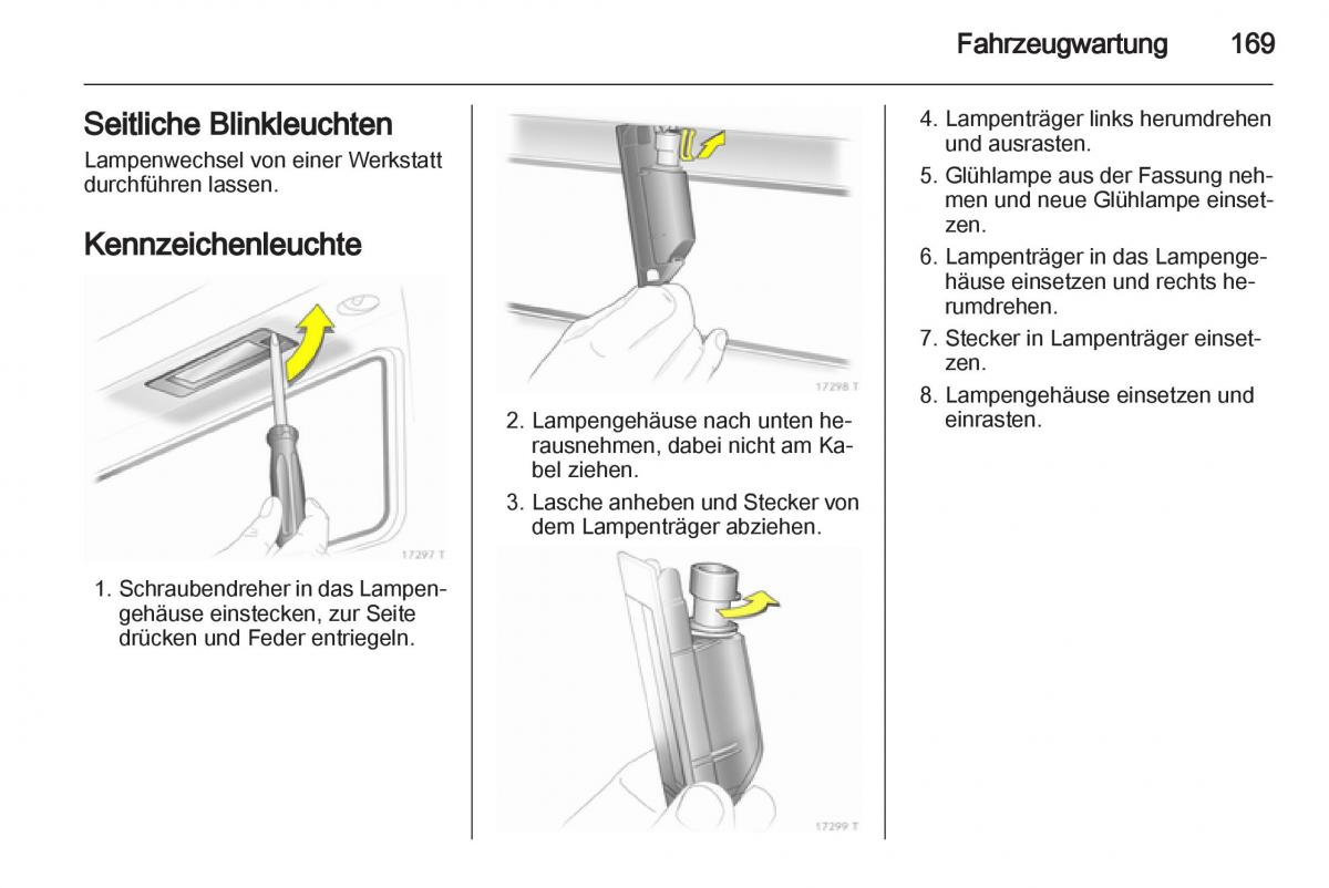 Opel Zafira B Handbuch / page 171