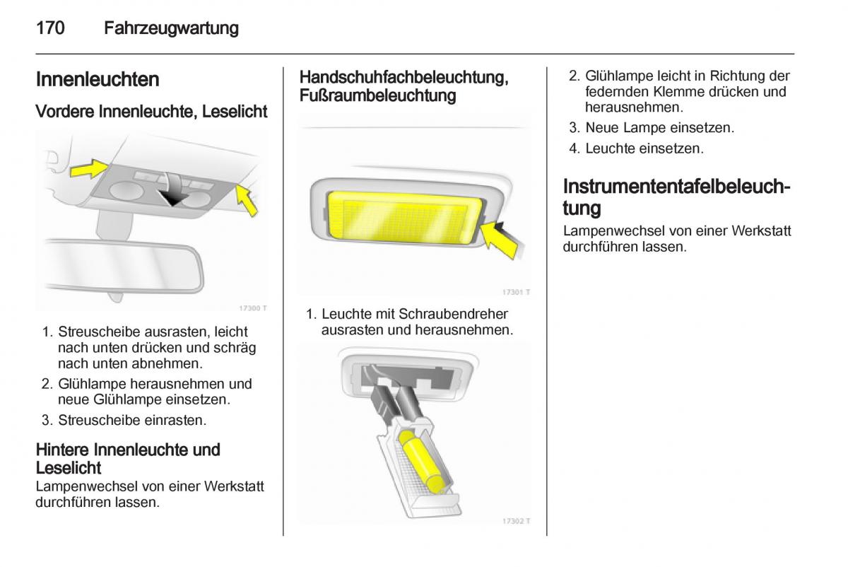 Opel Zafira B Handbuch / page 172