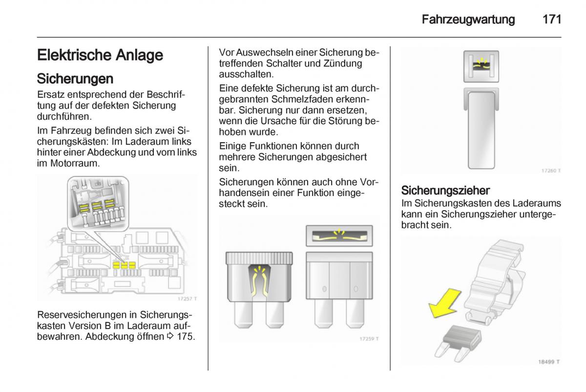 Opel Zafira B Handbuch / page 173