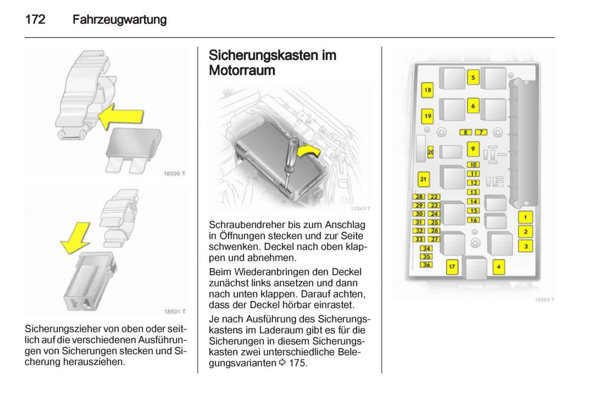 Opel Zafira B Handbuch / page 174