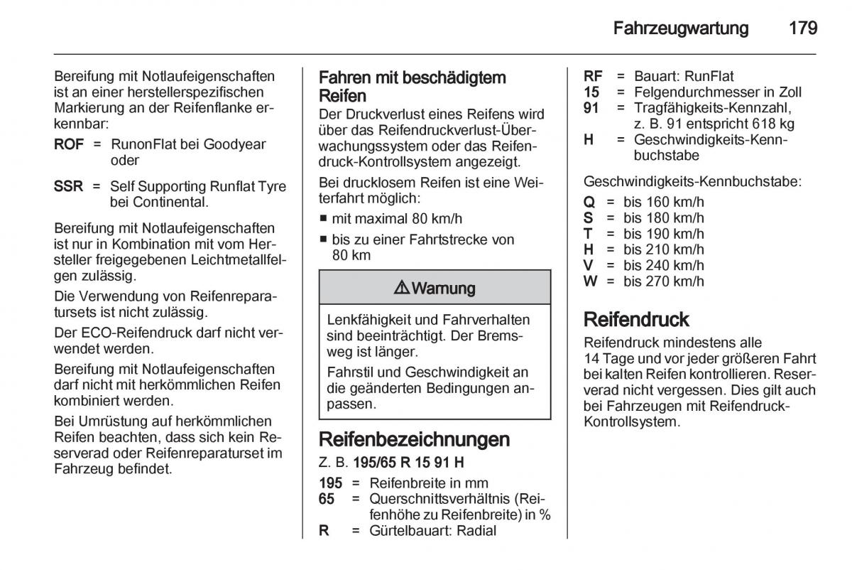 Opel Zafira B Handbuch / page 181