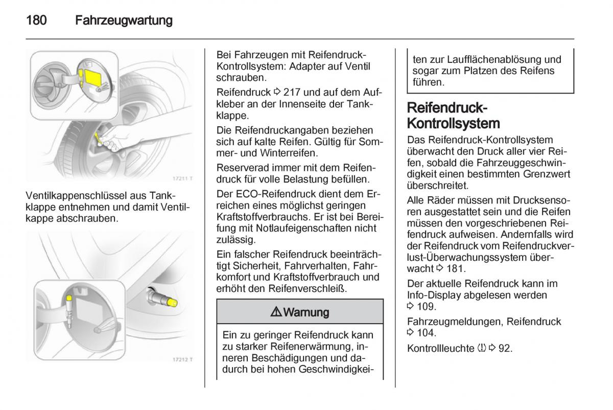 Opel Zafira B Handbuch / page 182