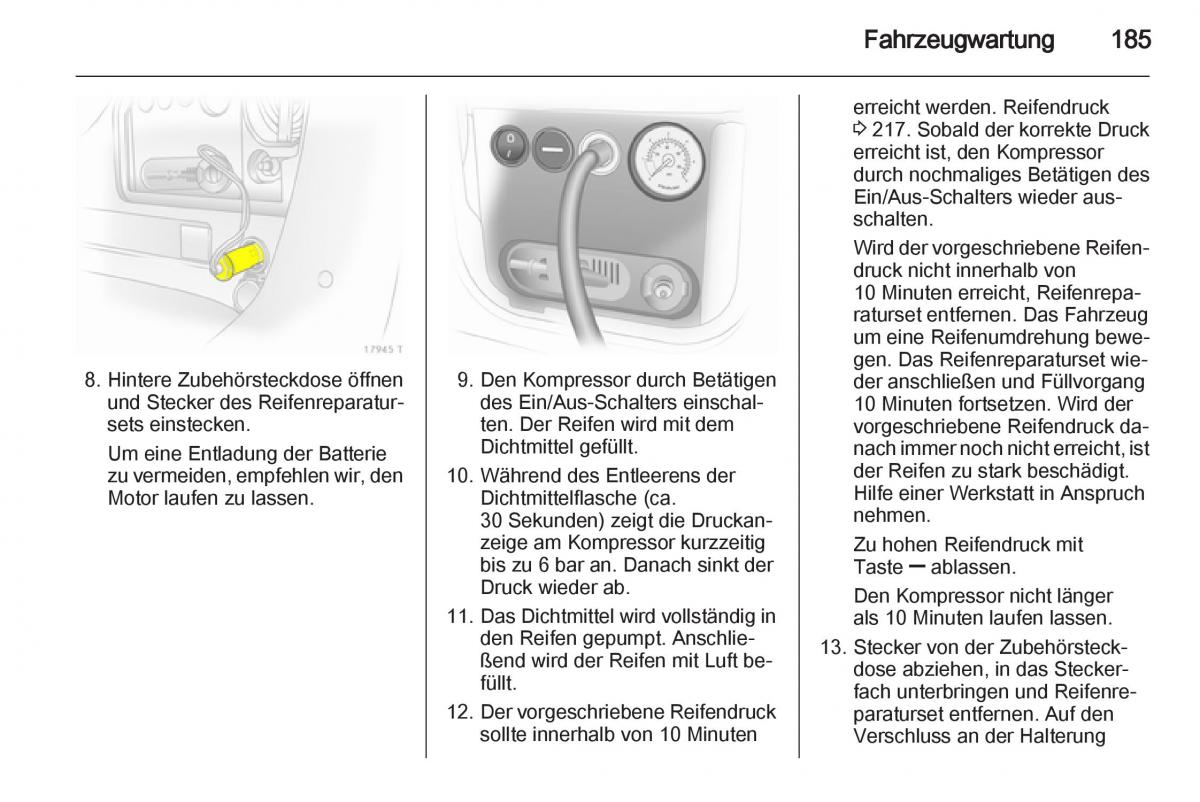 Opel Zafira B Handbuch / page 187