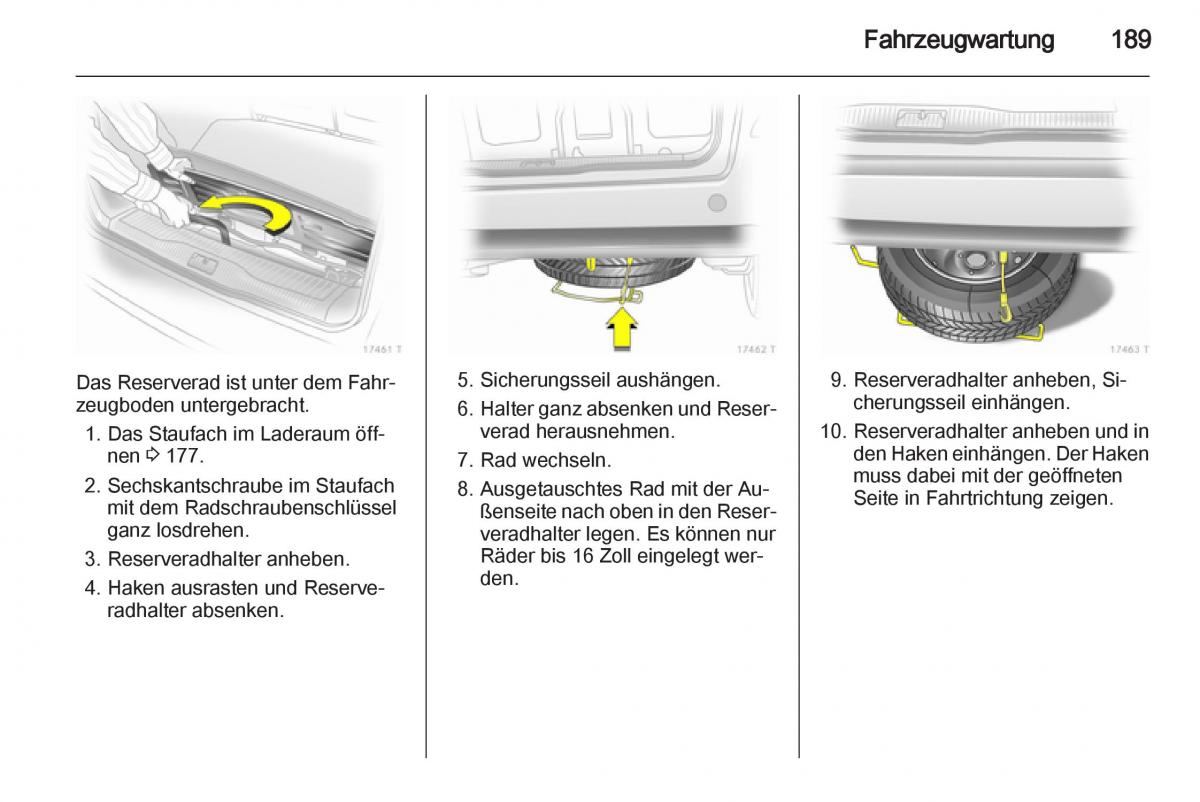 Opel Zafira B Handbuch / page 191