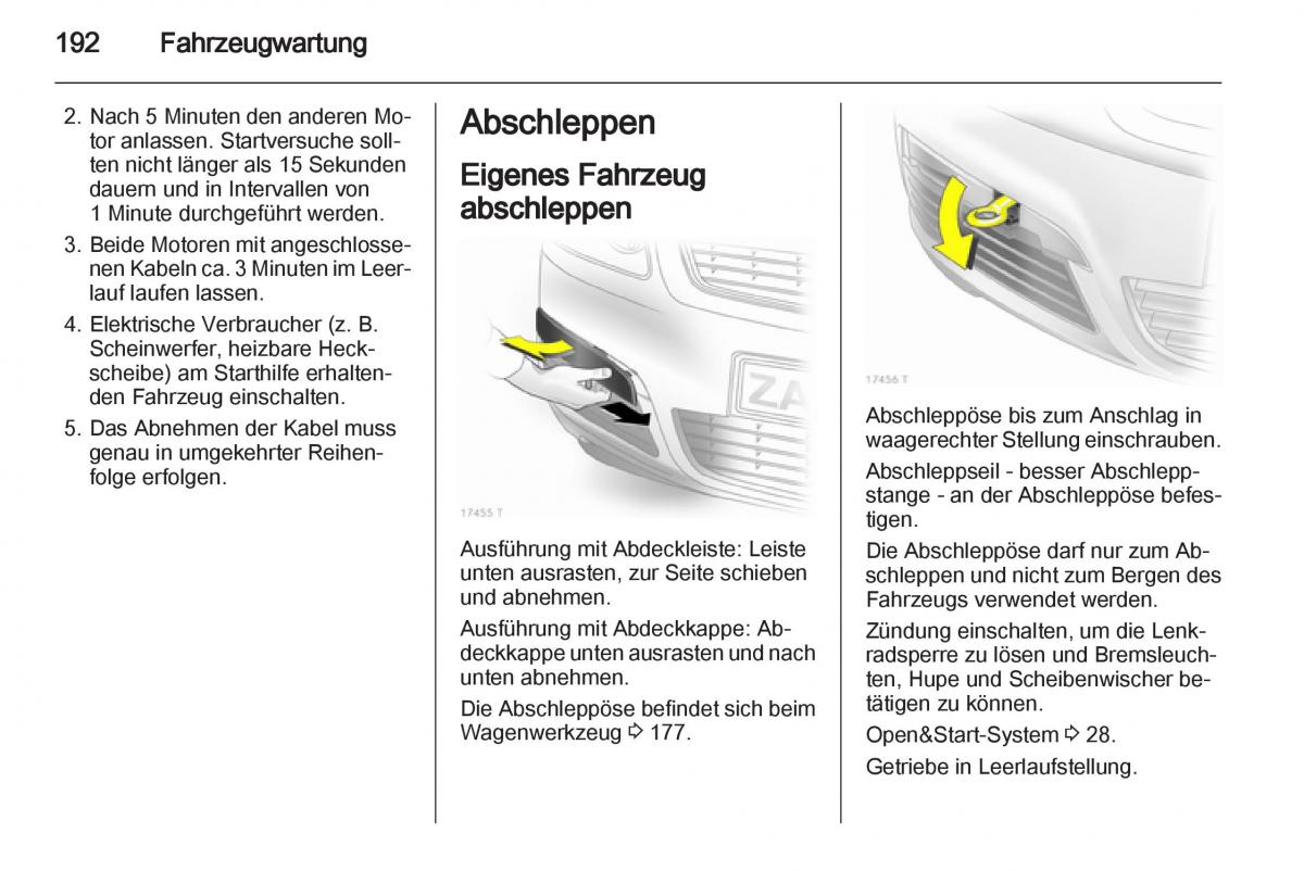 Opel Zafira B Handbuch / page 194