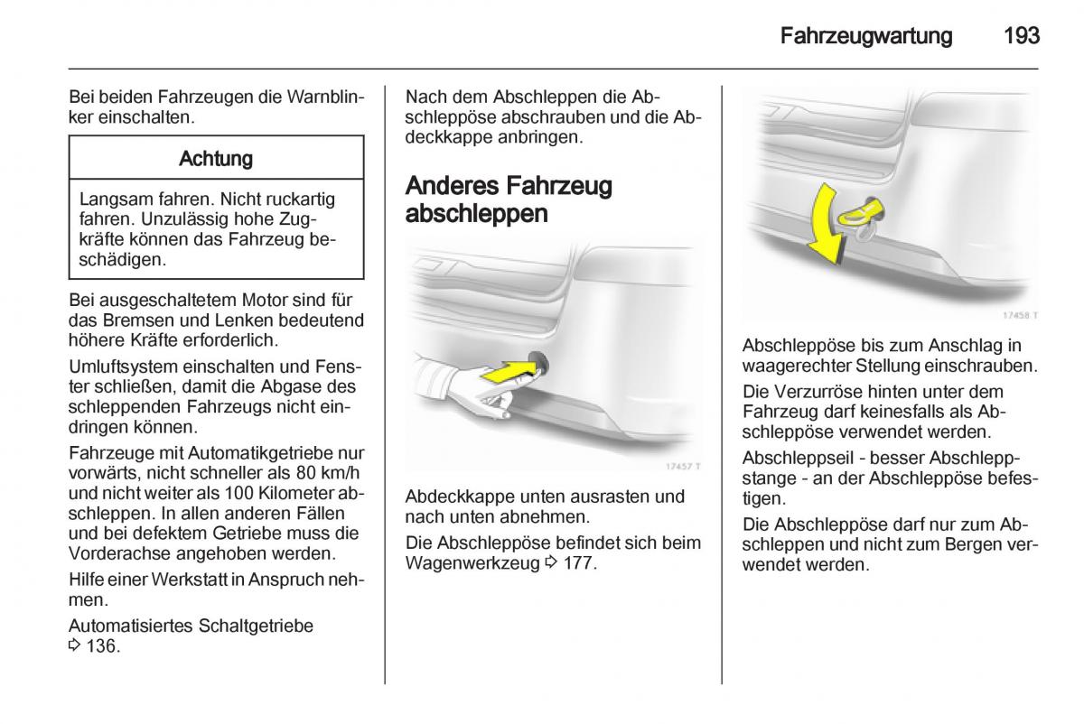 Opel Zafira B Handbuch / page 195