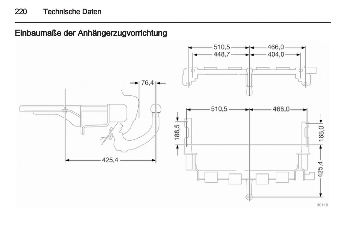 Opel Zafira B Handbuch / page 222