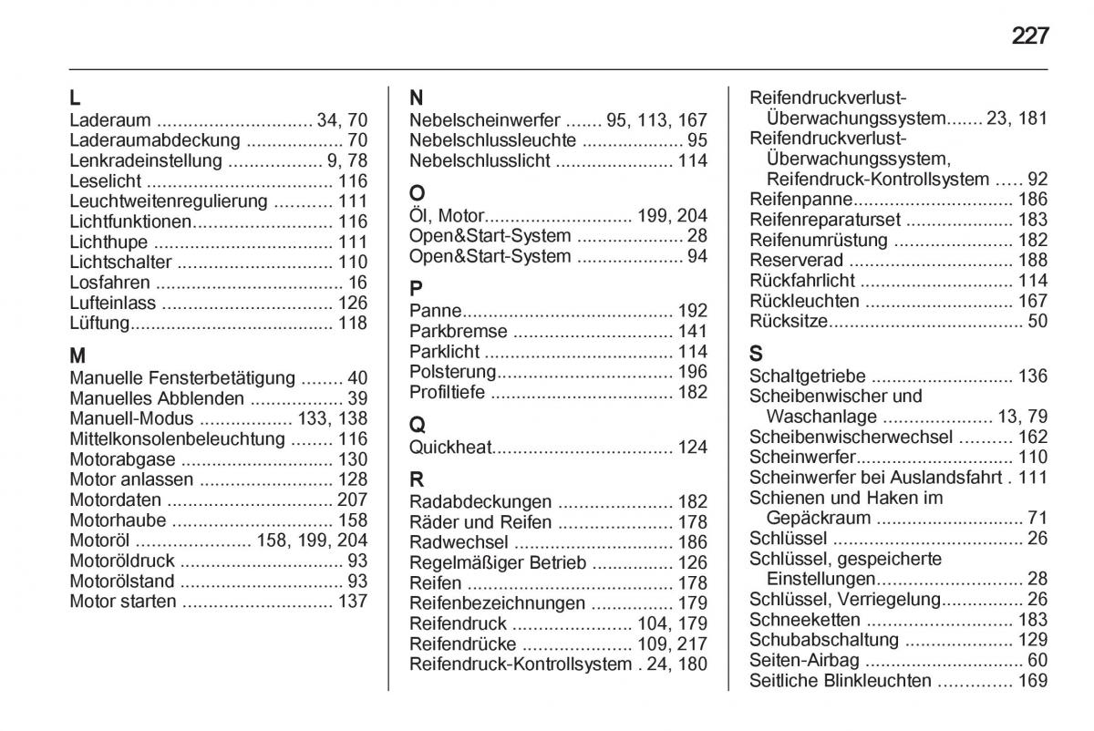 Opel Zafira B Handbuch / page 229