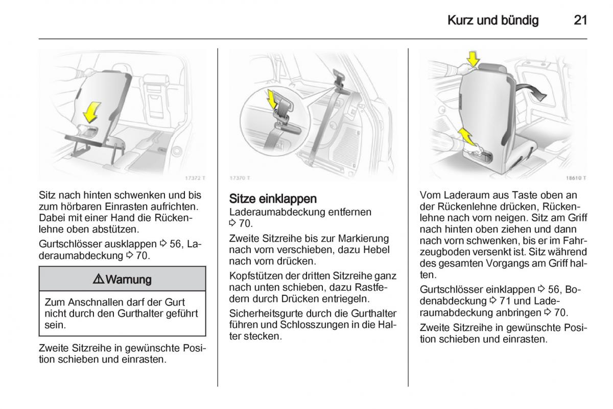 Opel Zafira B Handbuch / page 23