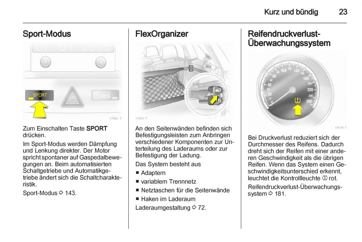 Opel Zafira B Handbuch / page 25