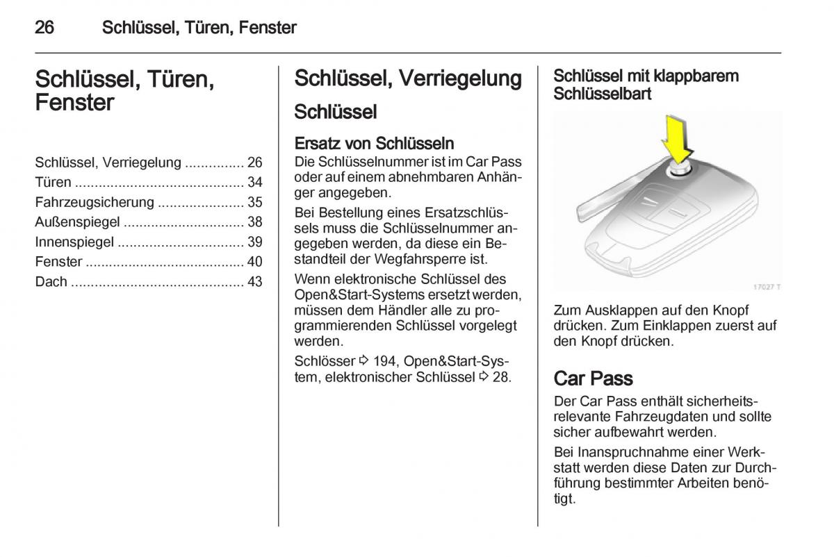 Opel Zafira B Handbuch / page 28