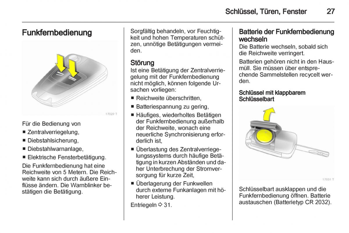 Opel Zafira B Handbuch / page 29