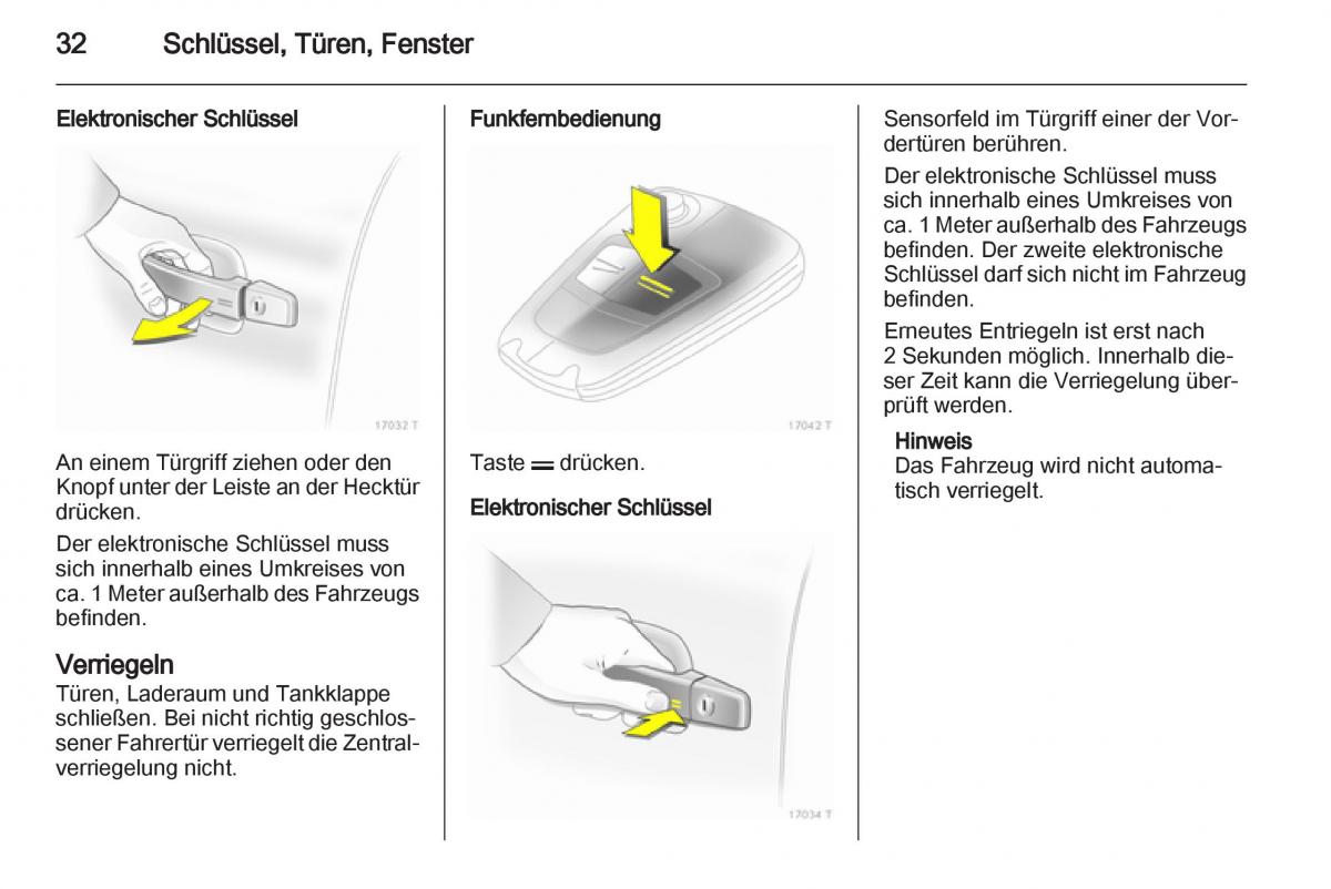 Opel Zafira B Handbuch / page 34