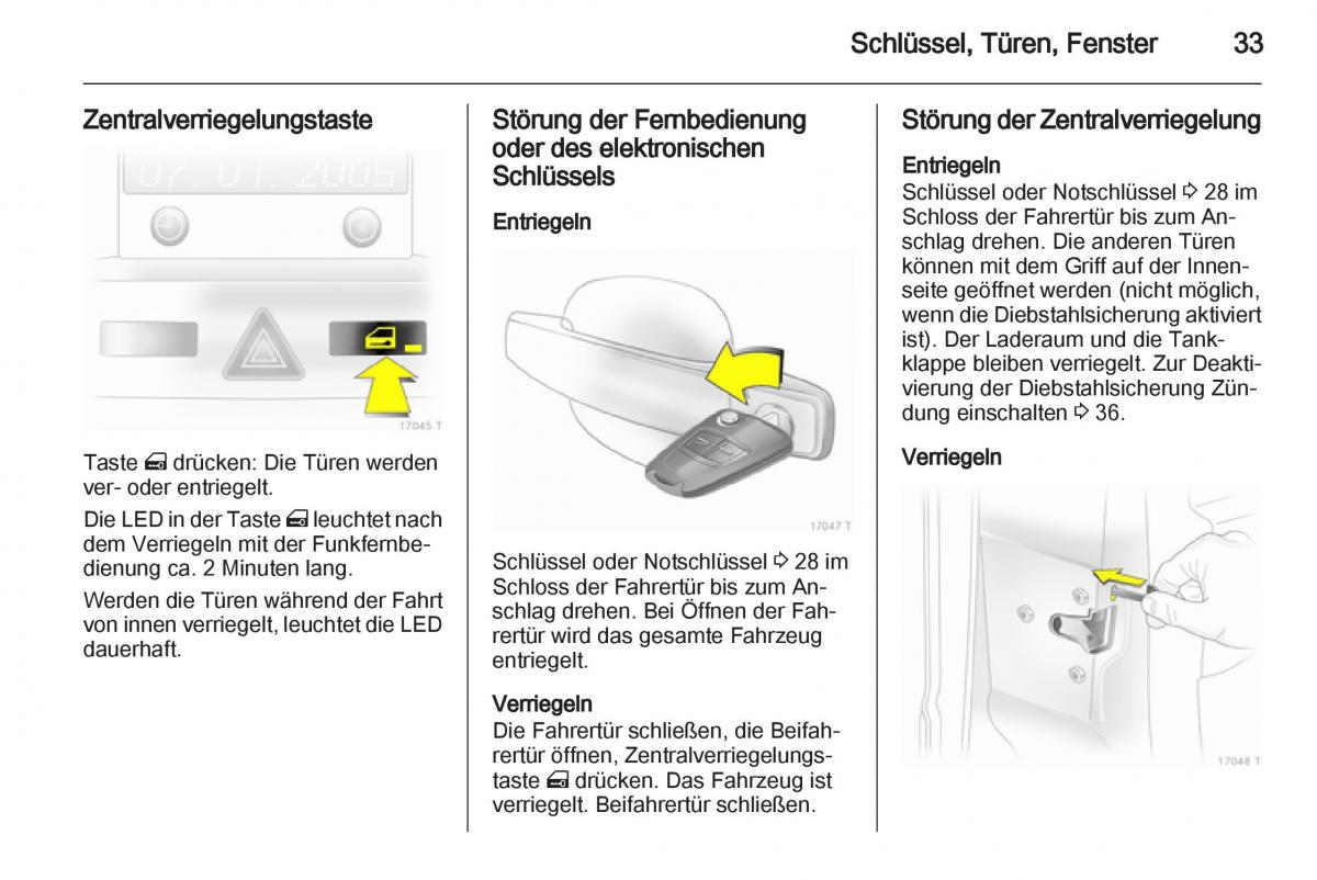 Opel Zafira B Handbuch / page 35