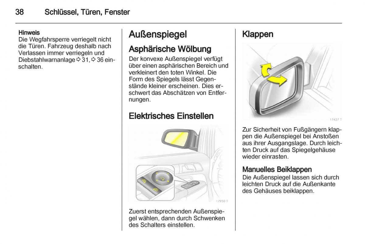 Opel Zafira B Handbuch / page 40