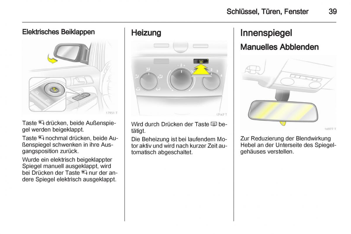 Opel Zafira B Handbuch / page 41