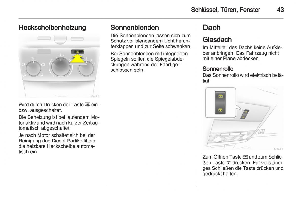 Opel Zafira B Handbuch / page 45