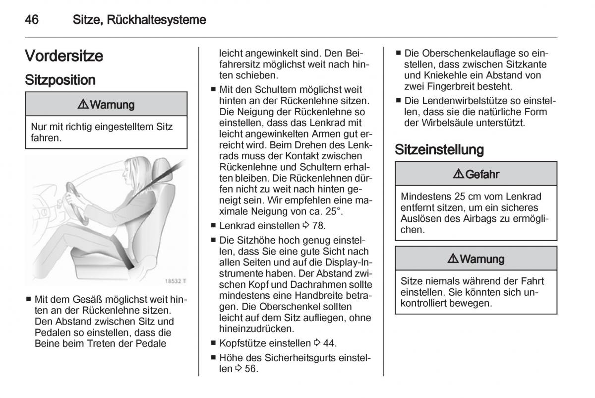 Opel Zafira B Handbuch / page 48