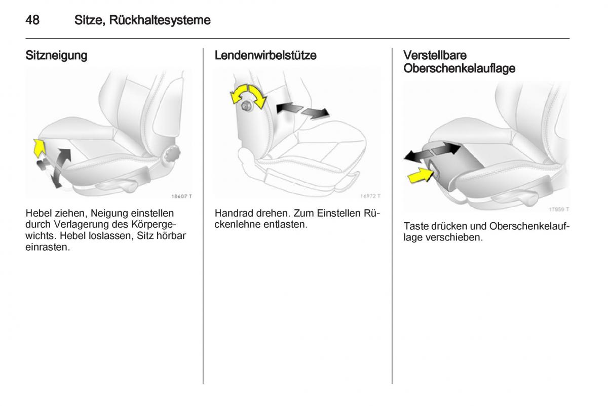 Opel Zafira B Handbuch / page 50