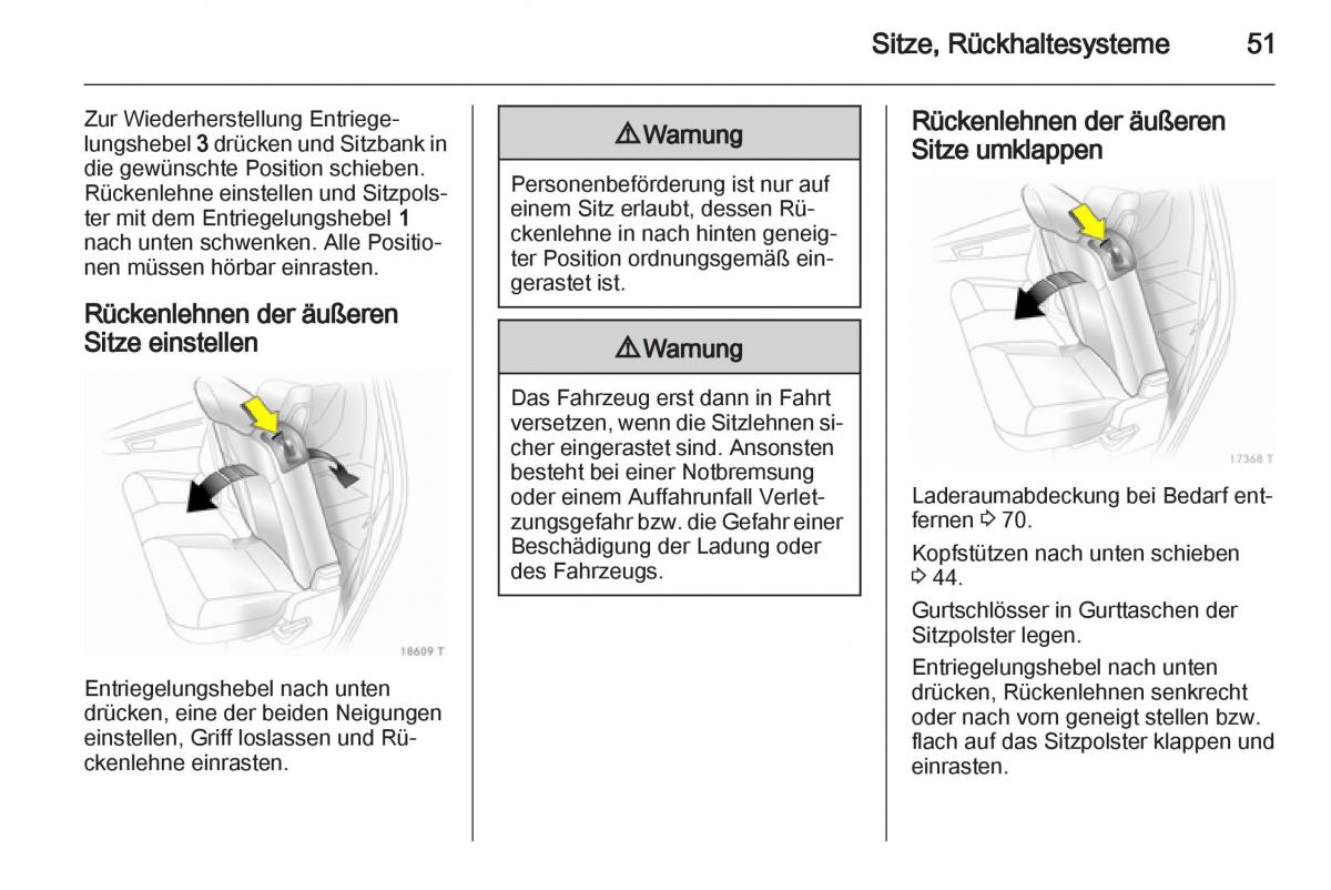 Opel Zafira B Handbuch / page 53