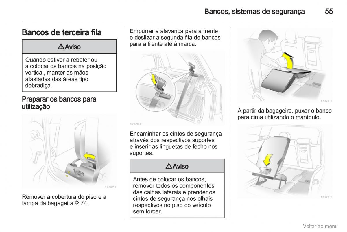 Opel Zafira B manual del propietario / page 56