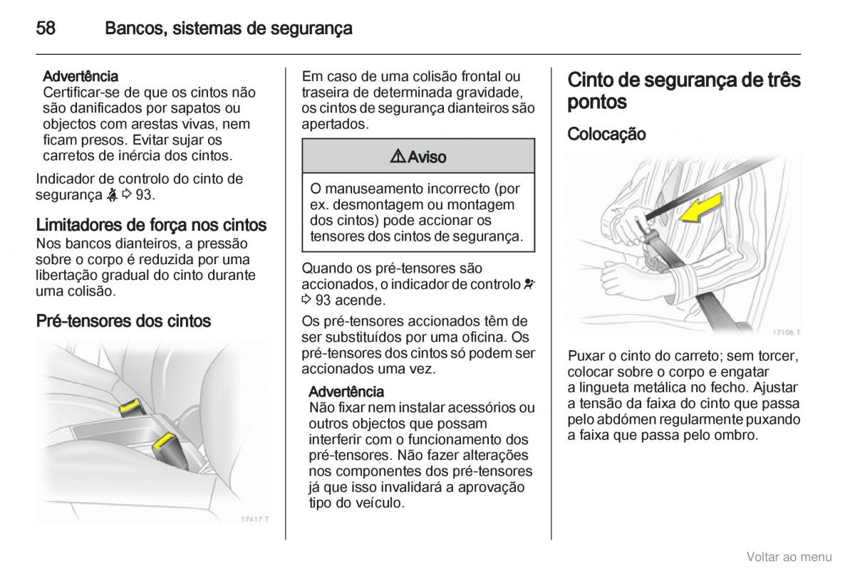 Opel Zafira B manual del propietario / page 59