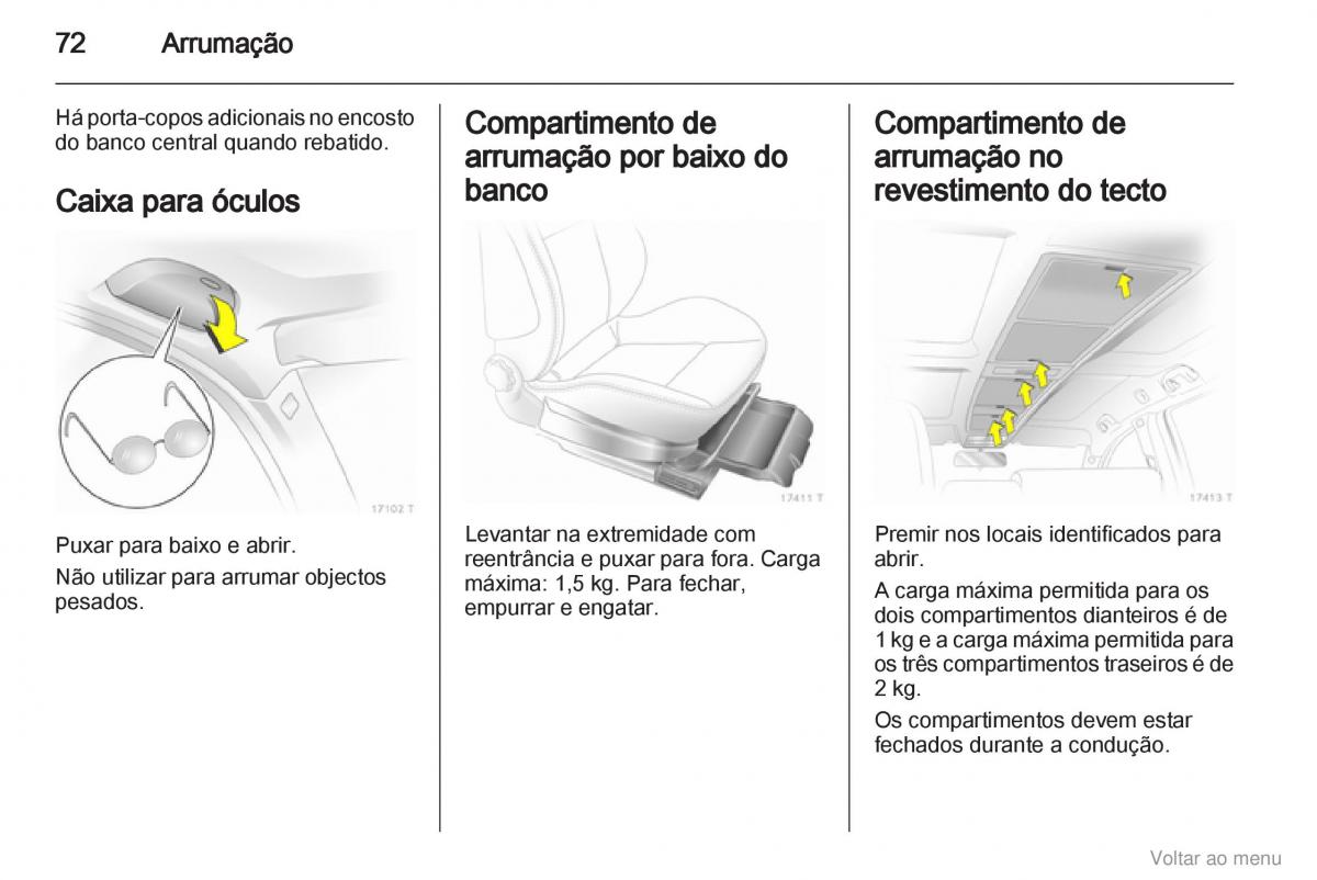 Opel Zafira B manual del propietario / page 73