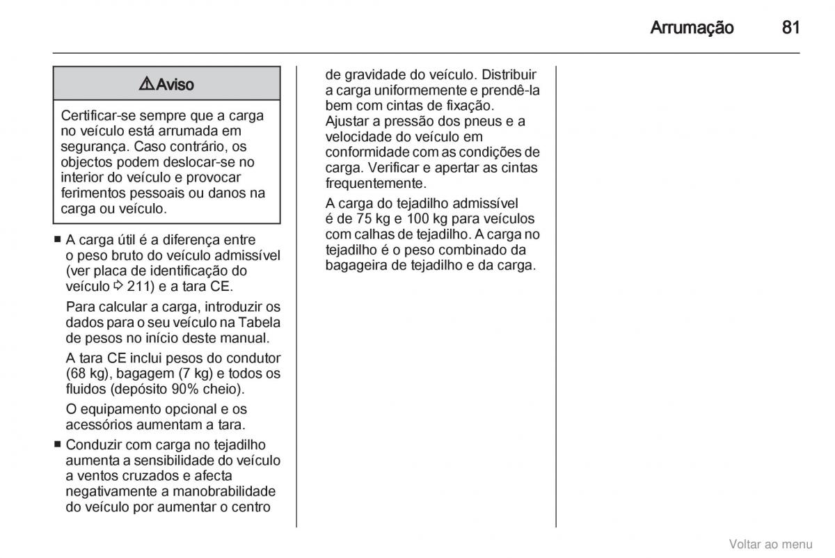 Opel Zafira B manual del propietario / page 82