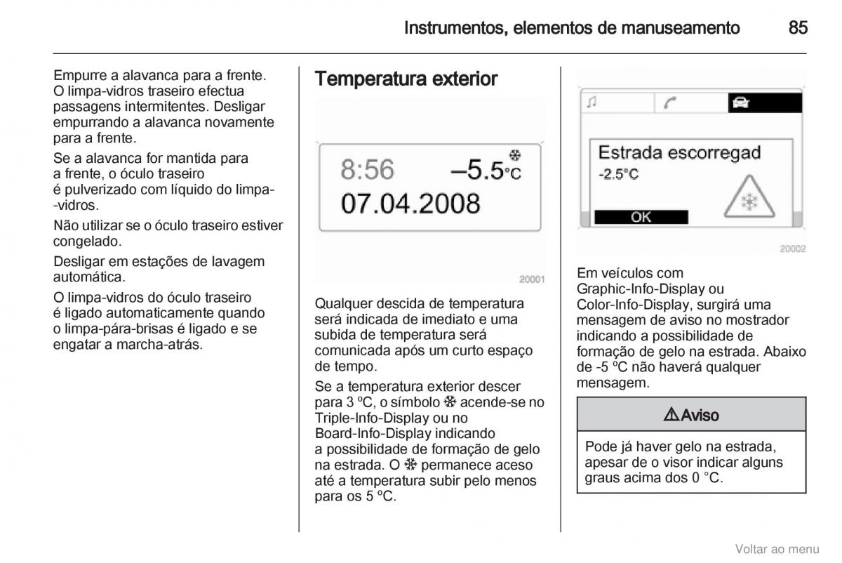 Opel Zafira B manual del propietario / page 86