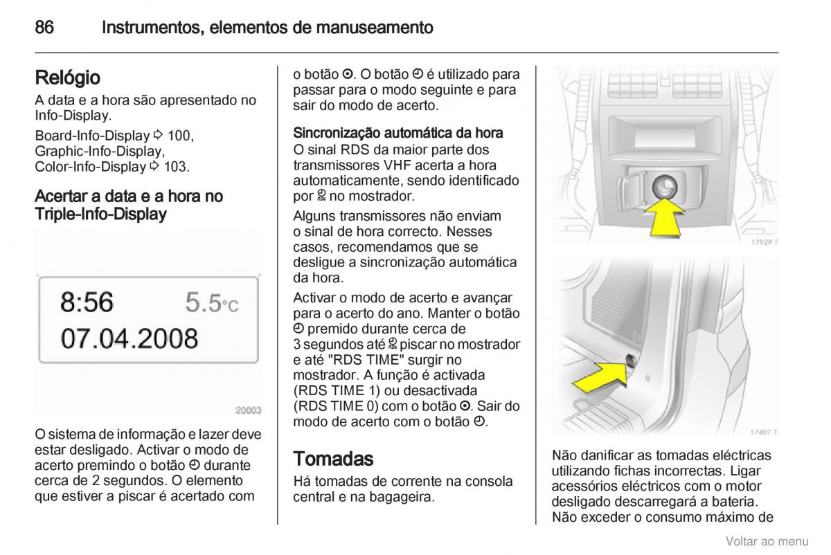 Opel Zafira B manual del propietario / page 87