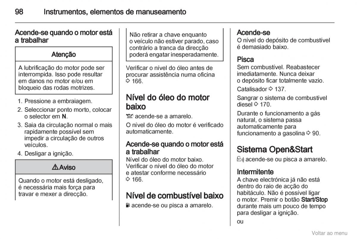 Opel Zafira B manual del propietario / page 99