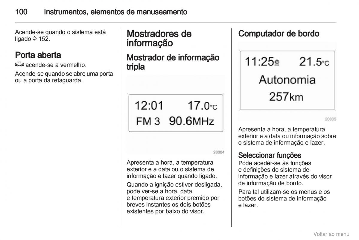 Opel Zafira B manual del propietario / page 101