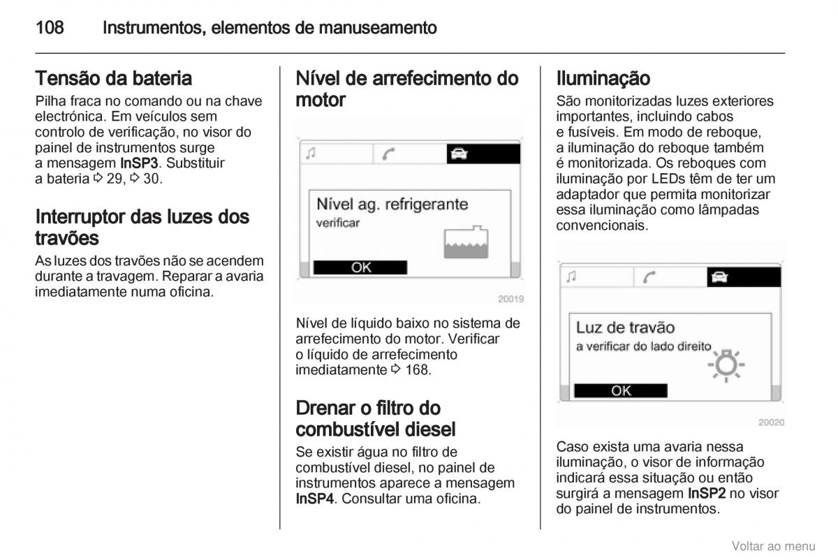 Opel Zafira B manual del propietario / page 109