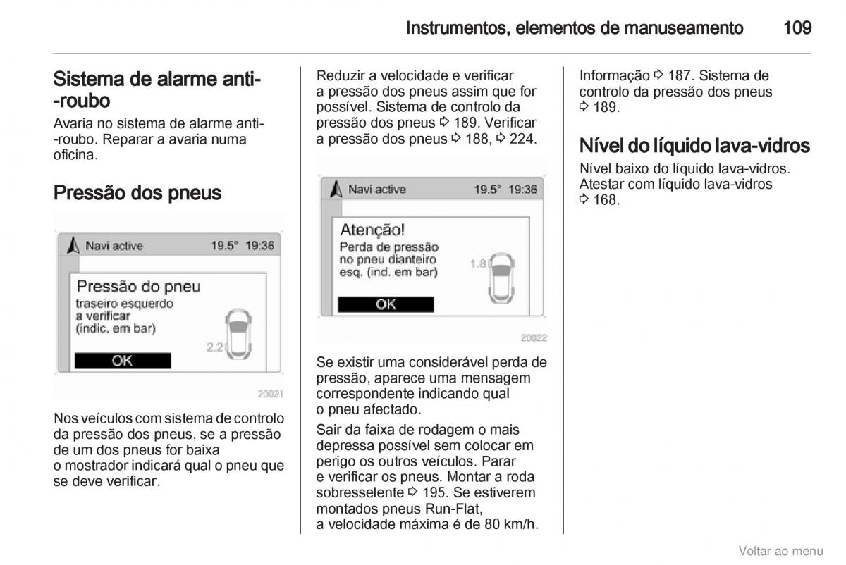 Opel Zafira B manual del propietario / page 110