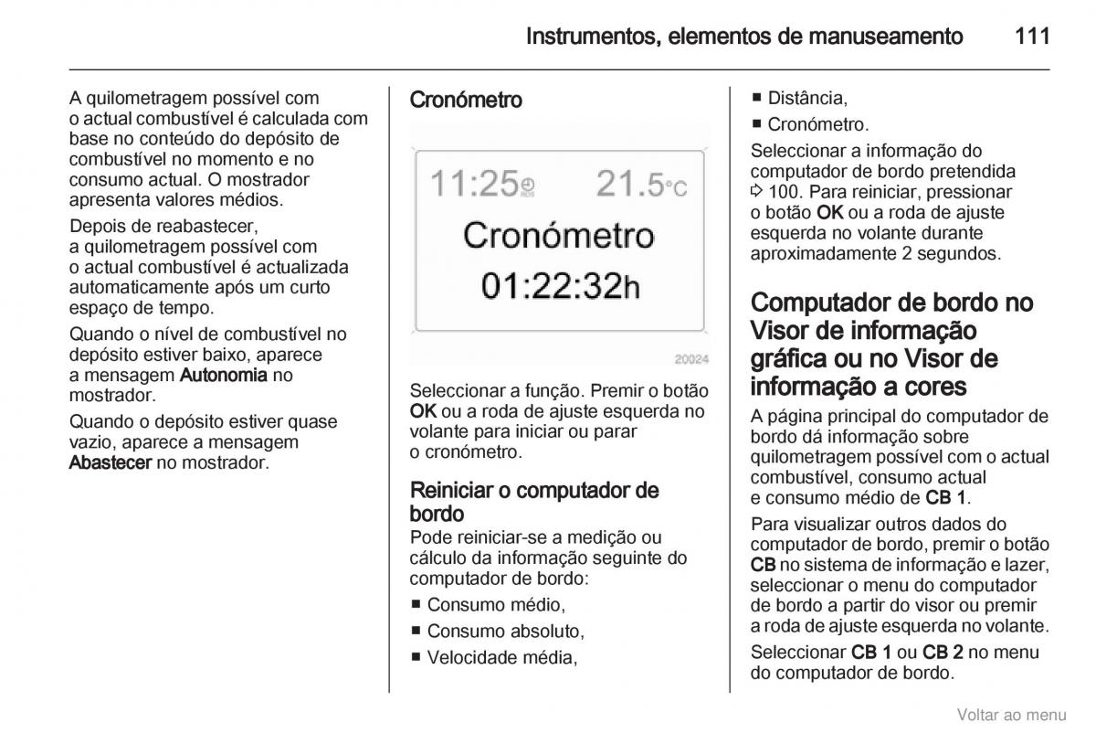 Opel Zafira B manual del propietario / page 112