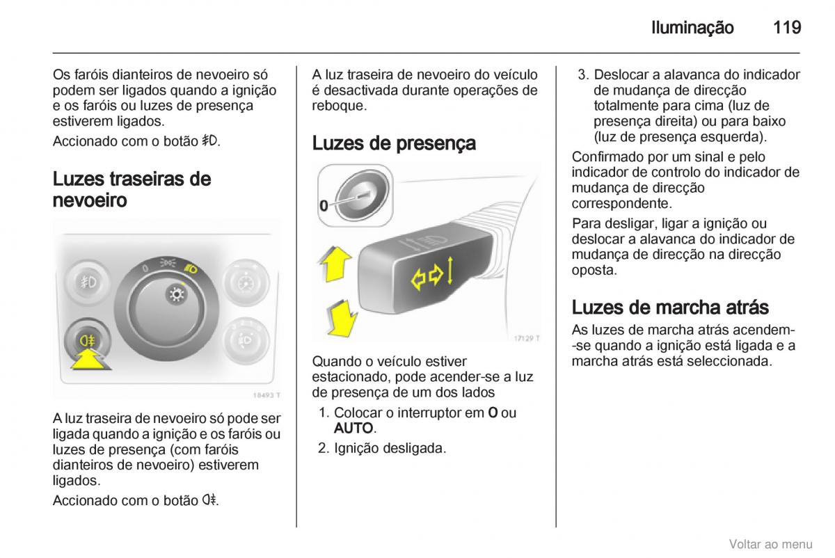 Opel Zafira B manual del propietario / page 120